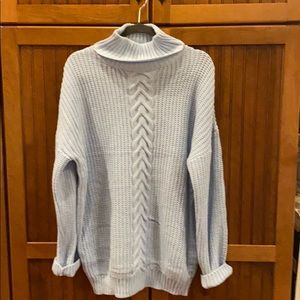 Baby Blue Long Turtle Neck Sweater